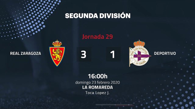 Resumen partido entre Real Zaragoza y Deportivo Jornada 29 Segunda División