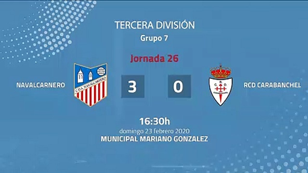 Resumen partido entre Navalcarnero y RCD Carabanchel Jornada 26 Tercera División