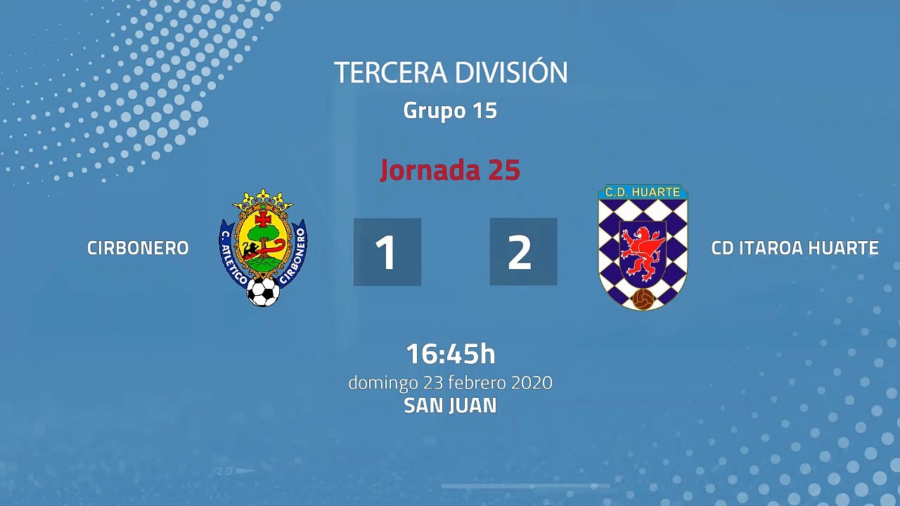 Resumen partido entre Cirbonero y CD Itaroa Huarte Jornada 25 Tercera División