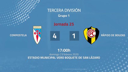 Resumen partido entre Compostela y Rápido de Bouzas Jornada 25 Tercera División