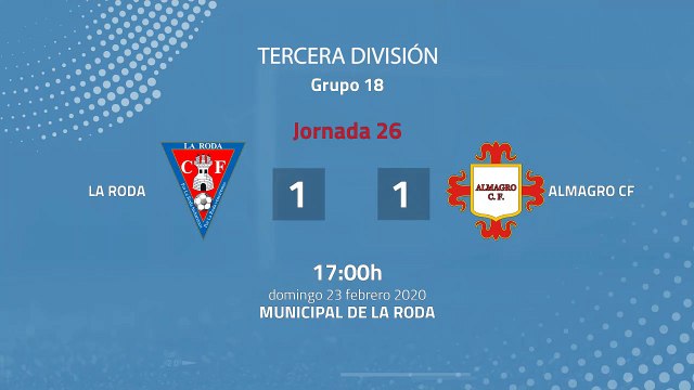 Resumen partido entre La Roda y Almagro CF Jornada 26 Tercera División