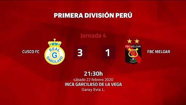 Resumen partido entre Cusco FC y FBC Melgar Jornada 4 Perú - Liga 1 Apertura