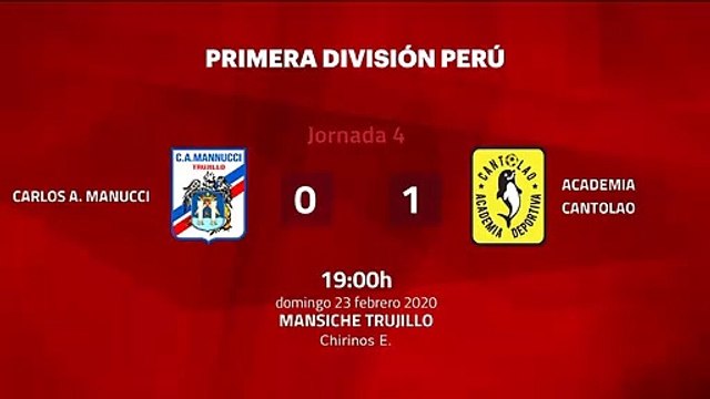 Resumen partido entre Carlos A. Manucci y Academia Cantolao Jornada 4 Perú - Liga 1 Apertura