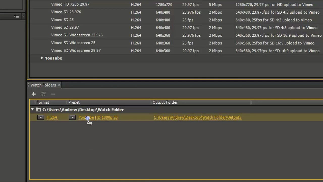 Premiere Pro CS6 91 Media Encoder Pt3 Watch Folders