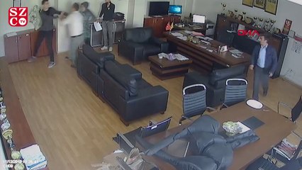 Müdür odasında öğrenciye saldırı kamerada
