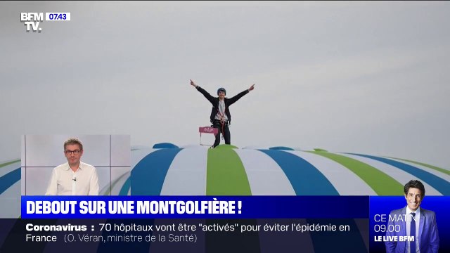 Debout sur une montgolfière à 1200 mètres du sol, il bat un record du monde