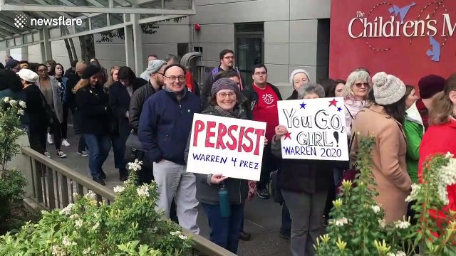 Thousands attend Senator Elizabeth Warren rally at Seattle Center
