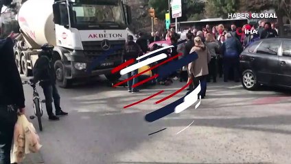 Kadıköy'de beton mikseri dehşeti! Yaşlı adamı altına aldı