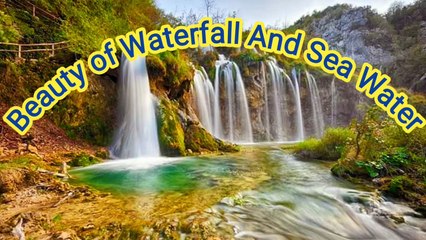 Beauty of waterfall and sea water