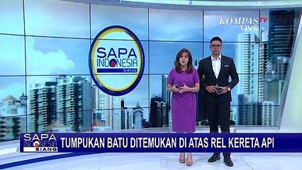 Membahayakan! Tumpukan Batu Menghadang di Rel Kereta Api