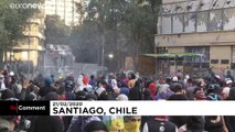 Şili'de hükümet karşıtı eylemlerde polisle göstericiler arasında çatışma