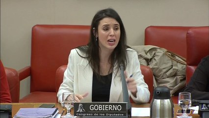 Irene Montero en la Comisión ed Igualdad el Congreso.