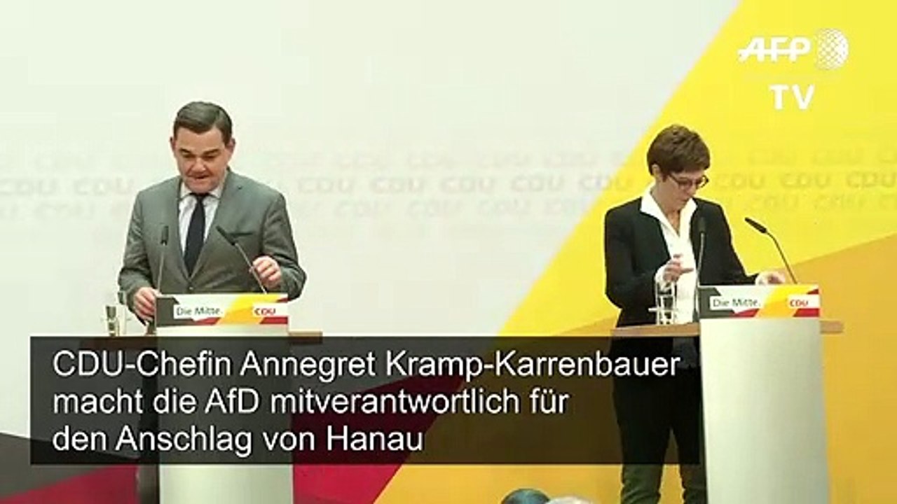 AKK: AfD trägt 'Mitschuld' an Anschlag in Hanau