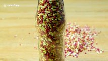 YouTuber sets off fiery chain reaction using thousands of match heads in glass bottle