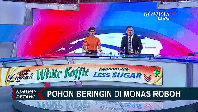 Pohon di Monas Roboh, Jalan Medan Merdeka Selatan Macet dan Lampu Penerangan Jalan Rusak...