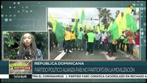 Marchan partidos políticos en defensa de la democracia dominicana