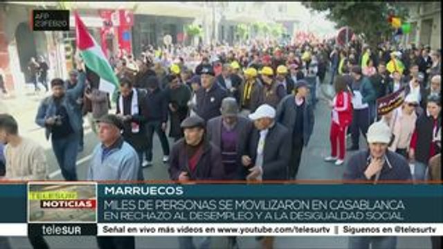 Marroquíes marchan contra políticas neoliberales y la desigualdad