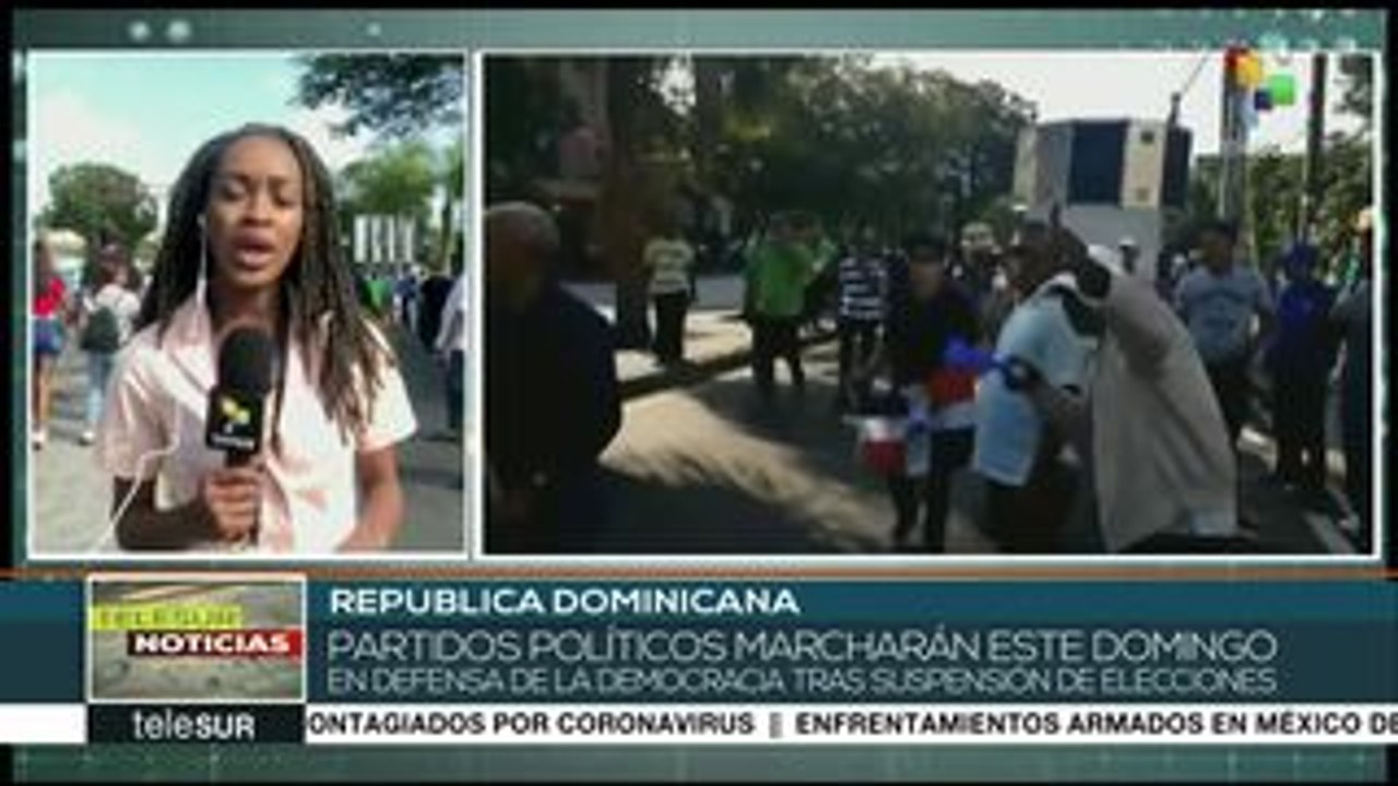 Partidos políticos dominicanos marchan en defensa de la democracia