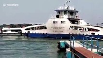 Disaster narrowly averted when ferry collides with tourist boat in southern India