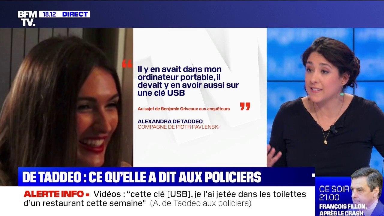 Face aux policiers, Alexandra de Taddeo assure ne pas avoir de vidéos d'autres hommes politiques