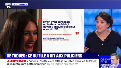 Face aux policiers, Alexandra de Taddeo assure ne pas avoir de vidéos d'autres hommes politiques