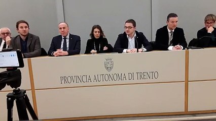 Fugatti dalla sala stampa della provincia autonoma di Trento (24.02.20)