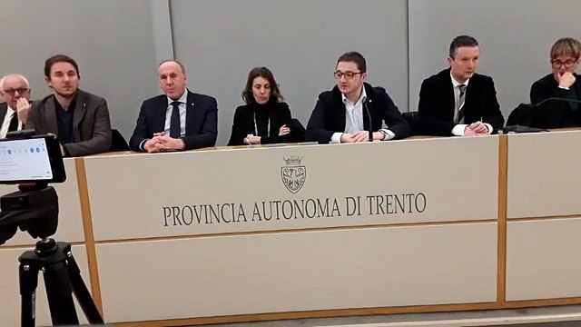 Fugatti dalla sala stampa della provincia autonoma di Trento (24.02.20)