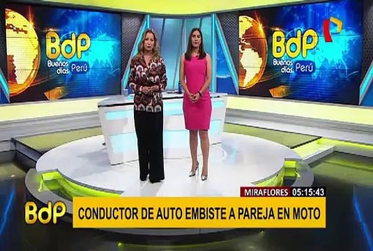Miraflores: tres heridos tras choque de auto con motocicleta