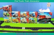 Fire Truck, Train, Excavator, Dump Truck, Police Cars and Tractor Construction Toy Vehicles for Kids
