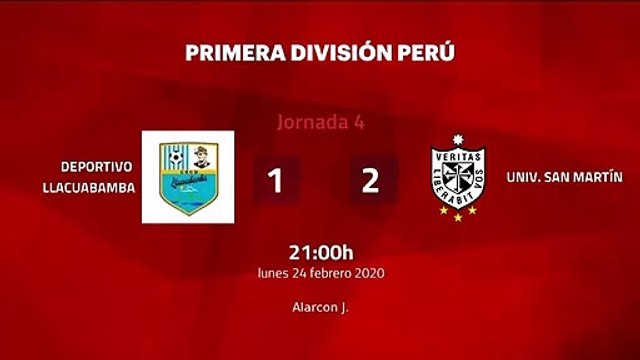 Resumen partido entre Deportivo Llacuabamba y Univ. San Martín Jornada 4 Perú - Liga 1 Apertura
