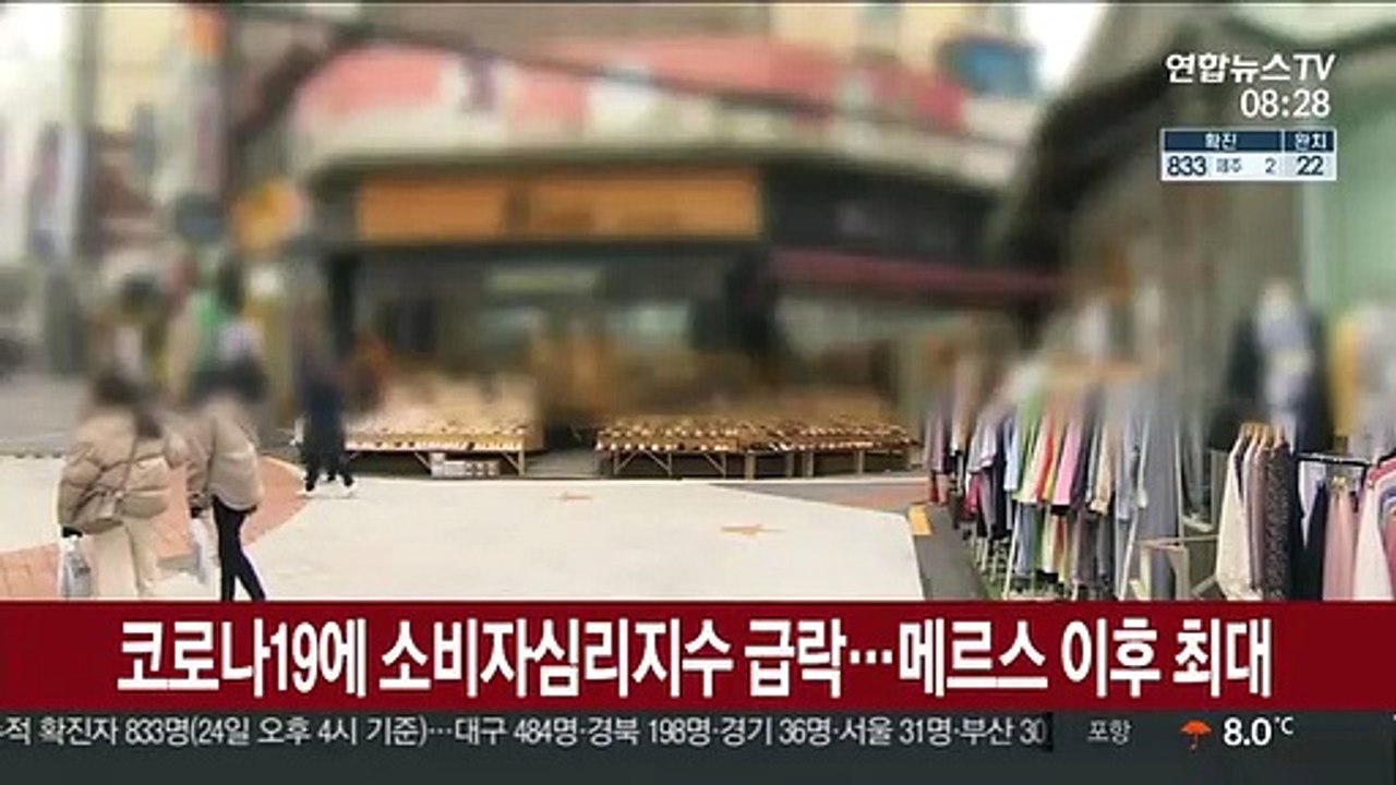 '코로나19'에 소비자심리지수 급락…메르스 이후 최대폭