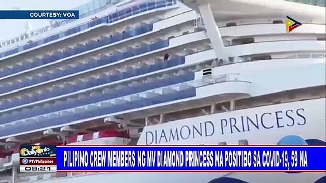 Filipino crew members ng MV Diamond Princess na positibo sa COVID-19, 59 na
