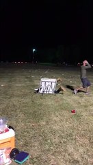 Party Goer Body Slams a Folding Table