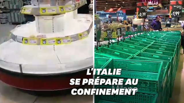 En Italie, les rayons des supermarchés vidés à cause du coronavirus