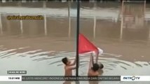 Walau Kebanjiran, Upacara Bendera Tetap Dilaksanakan