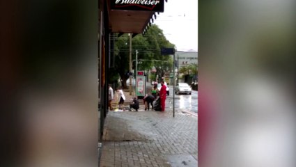 Após 'carnaval', grupo de jovens realiza limpeza na Rua Paraná