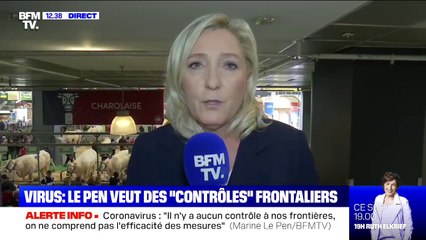 Coronavirus: Marine Le Pen demande "le contrôle de nos frontières"