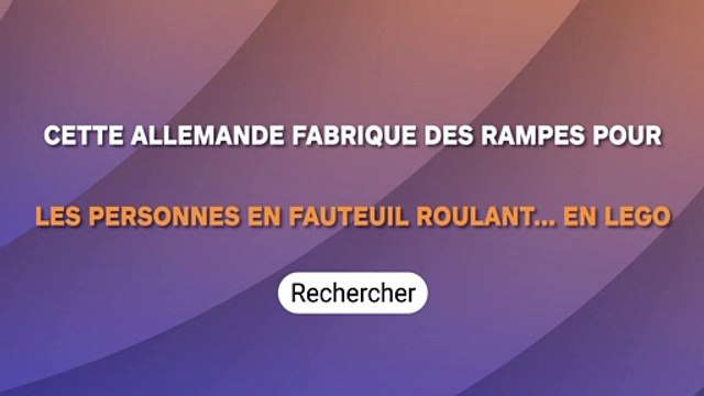 Cette Allemande fabrique des rampes pour les personnes en fauteuil roulant... en LEGO