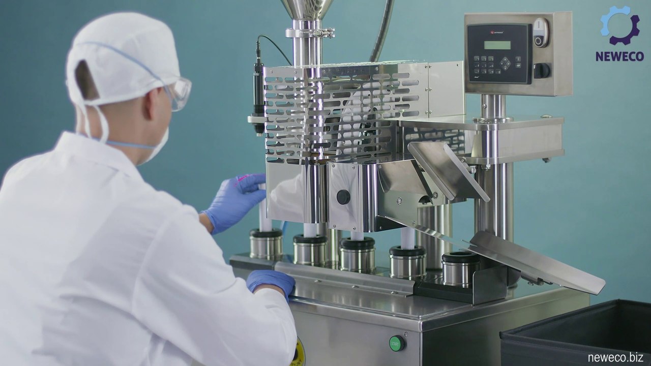 Félautomata aluminium tubusok töltésére alkalmas gép, NEWECO NTA-200