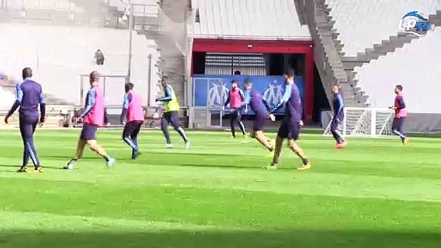 On était à l'entraînement de l'OM au Vélodrome