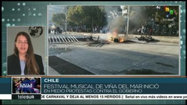 Chile: protestas sociales marcan inicio del Festival de Viña del Mar