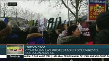 Protestas en Reino Unido por la liberación de Julian Assange