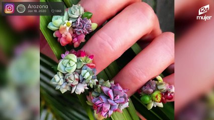 Suculentas en las uñas, la extraña tendencia de esta primavera
