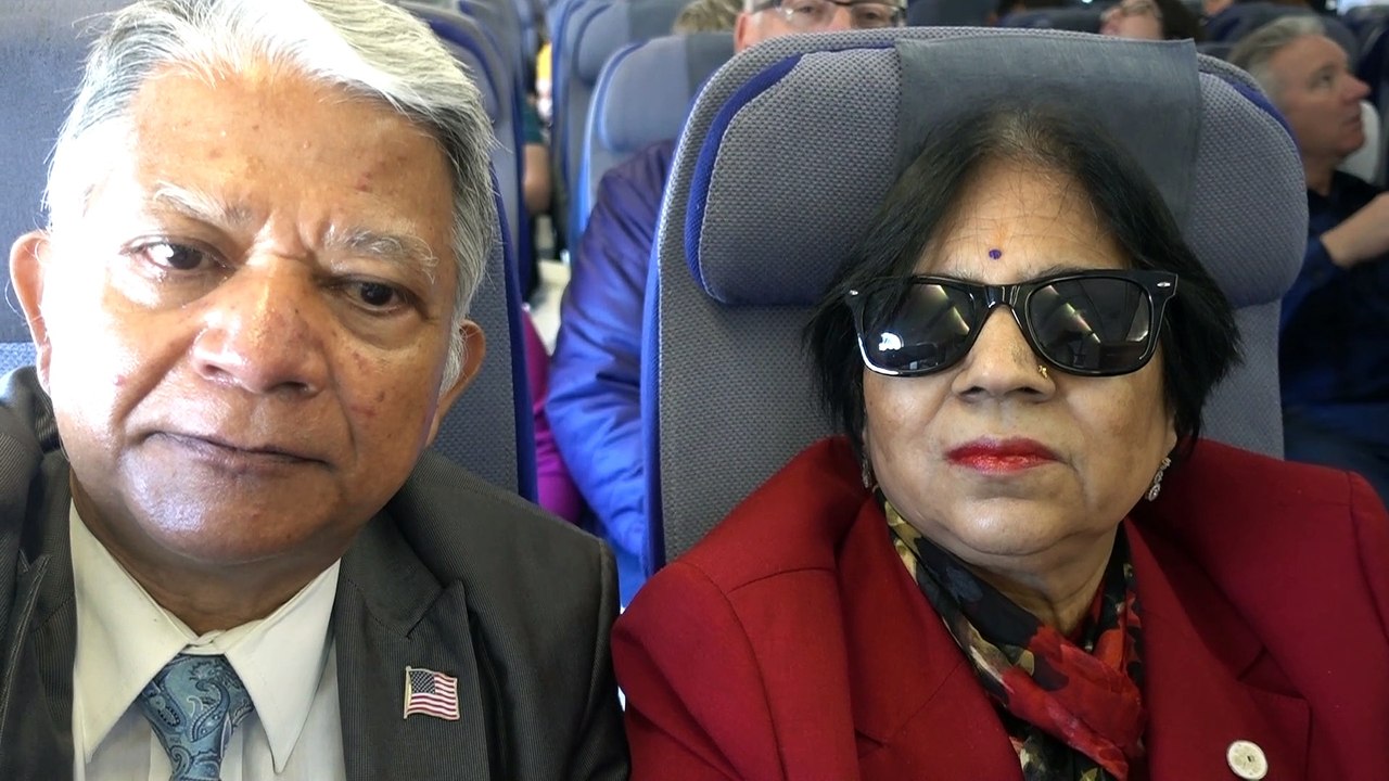 BDMV-104 Aruna & Hari Sharma Boarded Lufthansa Flight LH490 at Frankfurt for flying Seattle WA Feb 11, 2020