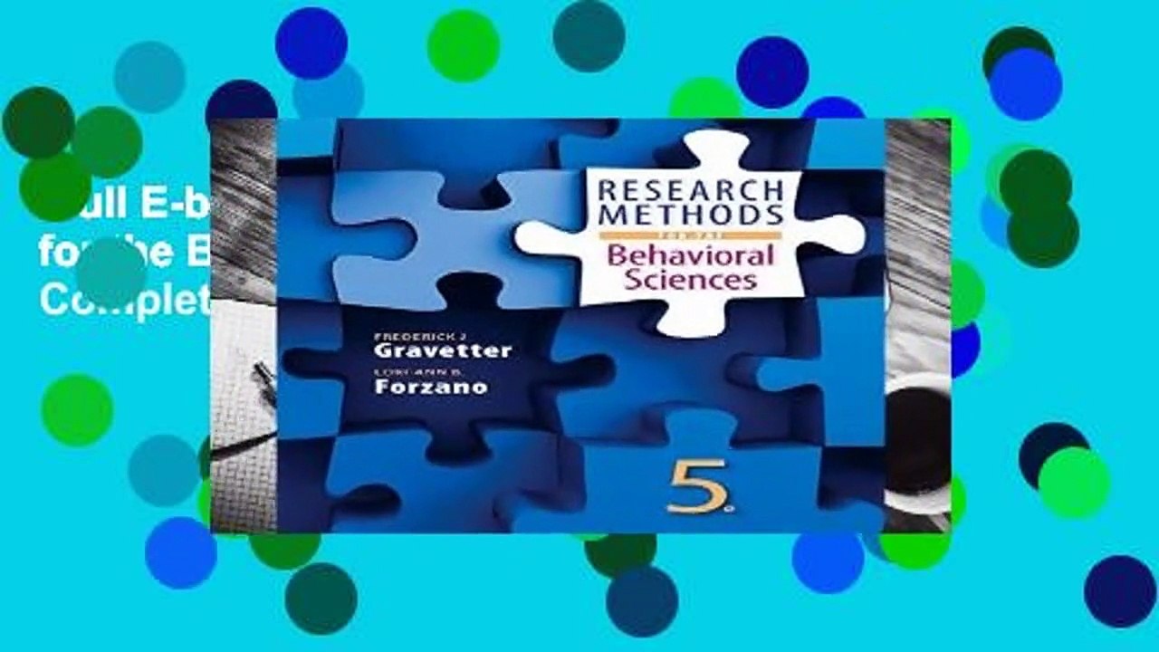 Full E-book  Research Methods for the Behavioral Sciences Complete