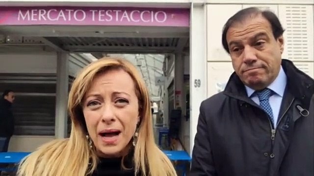 Meloni dal mercato Testaccio di Roma con Maurizio Leo (26.02.20)