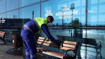 Aydın'da otobüs terminalleri dezenfekte edildi