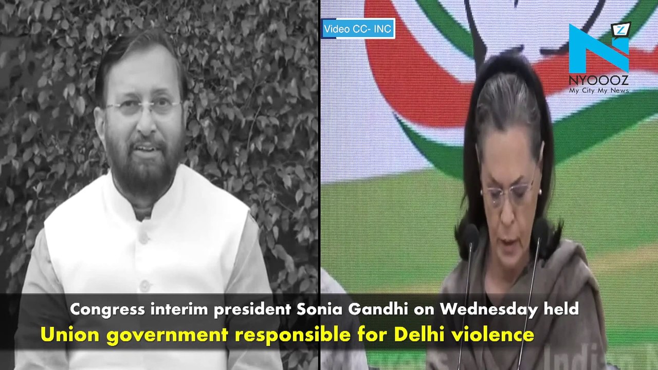 Cong vs BJP on violence: BJP hits back at Sonia ;Javadekar says, Cong has Sikh blood on its hands