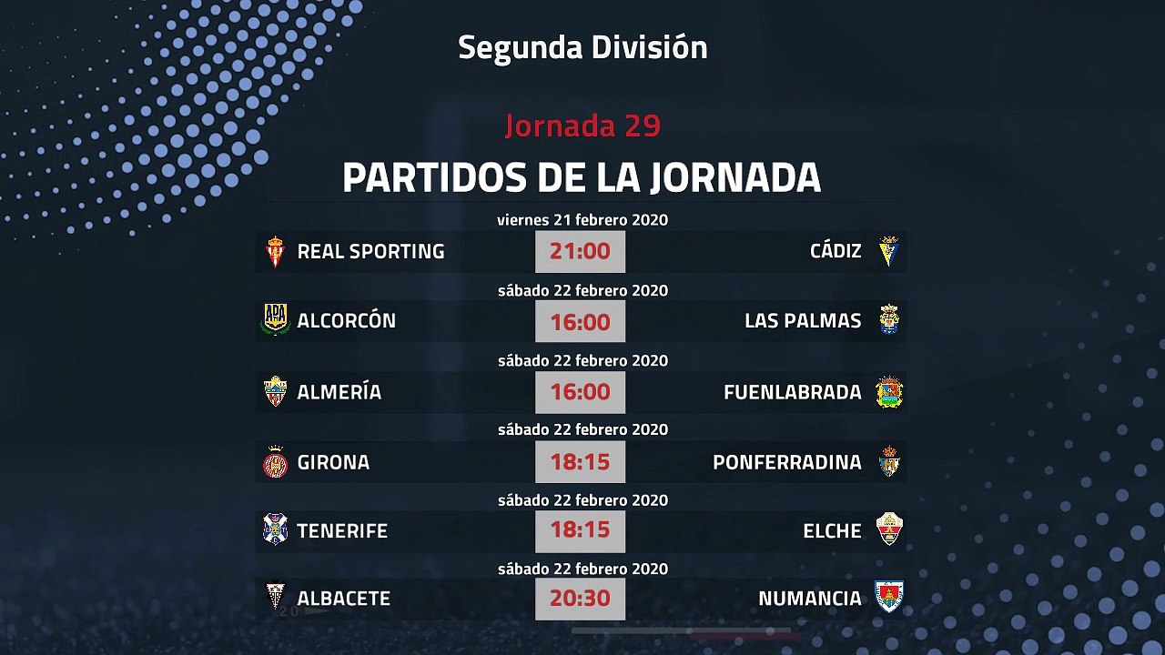 Previa de la Jornada 29 Segunda División