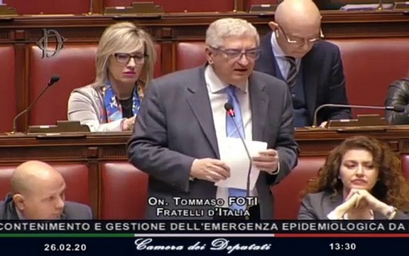 L’intervento di Tommaso Foti sul DL Coronavirus (26.02.20)